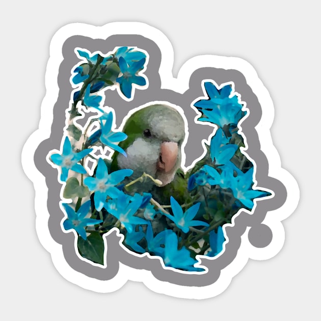 Flowered Parrot Sticker by Nekaii